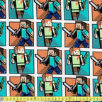 Springs Creative - Minecraft Alex and Steve Grid - Multi - Sewing and Dressmaking Fabric