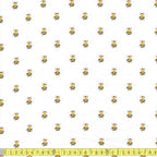 Springs Creative - Sunflower Garden Bees - White - Sewing and Dressmaking Fabric