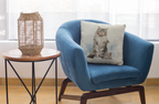 DIY Cushion Panel - Pet Fluffy Cat - Linen Look Canvas