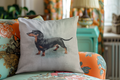 DIY Cushion Panel - Dachshund Dog - Linen Look Canvas