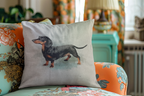 DIY Cushion Panel - Dachshund Dog - Linen Look Canvas
