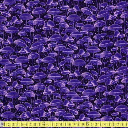 Timeless Treasures - Bioluminescente Mushrooms - Purple - Sewing and Dressmaking Fabric