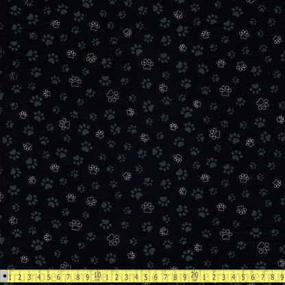 Timeless Treasures - Cat Paw Prints - Black - Sewing and Dressmaking Fabric