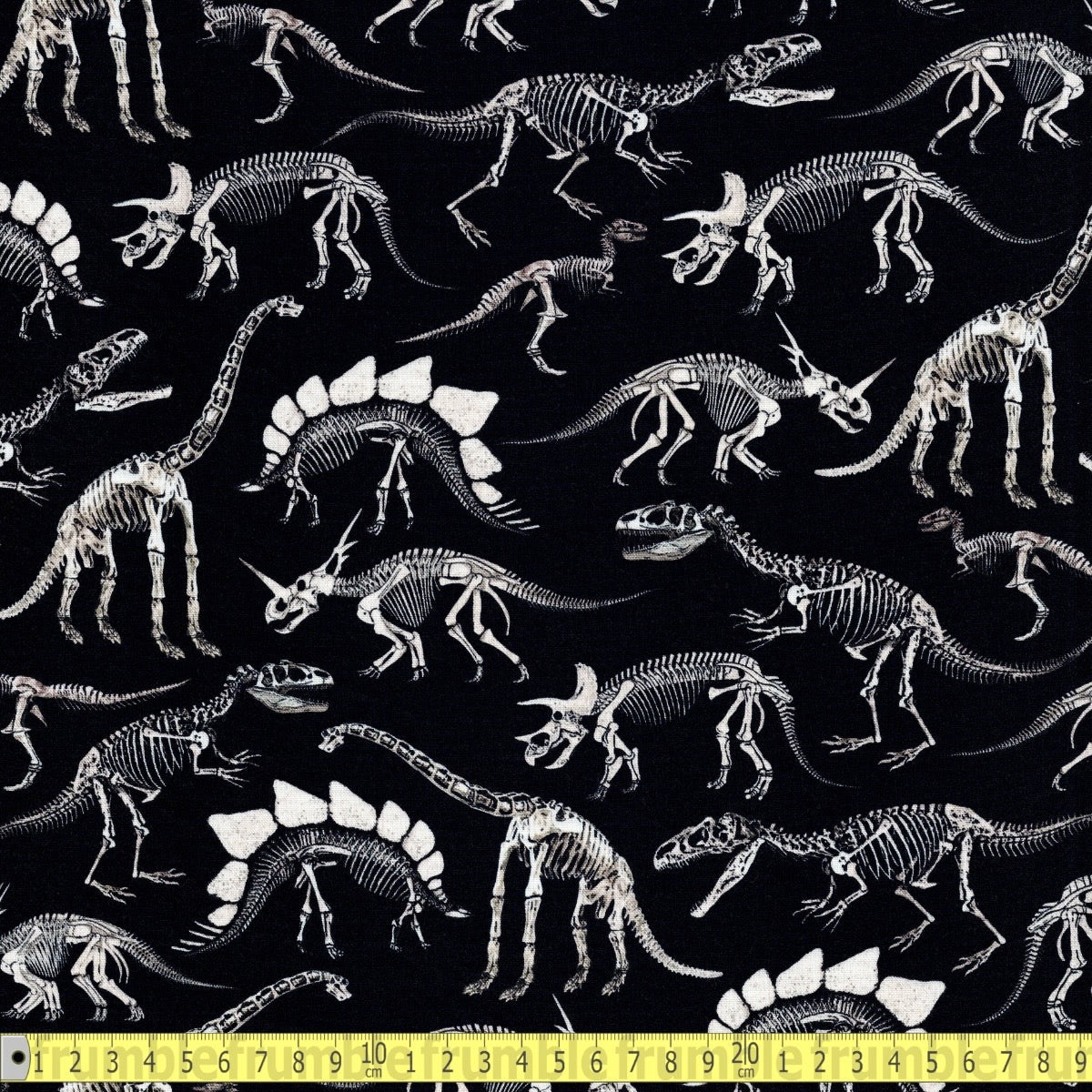Timeless Treasures - Dinosaurs Skeletons - Black - Sewing and Dressmaking Fabric
