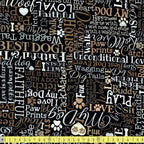 Timeless Treasures - I Love my Dog Text - Black - Sewing and Dressmaking Fabric
