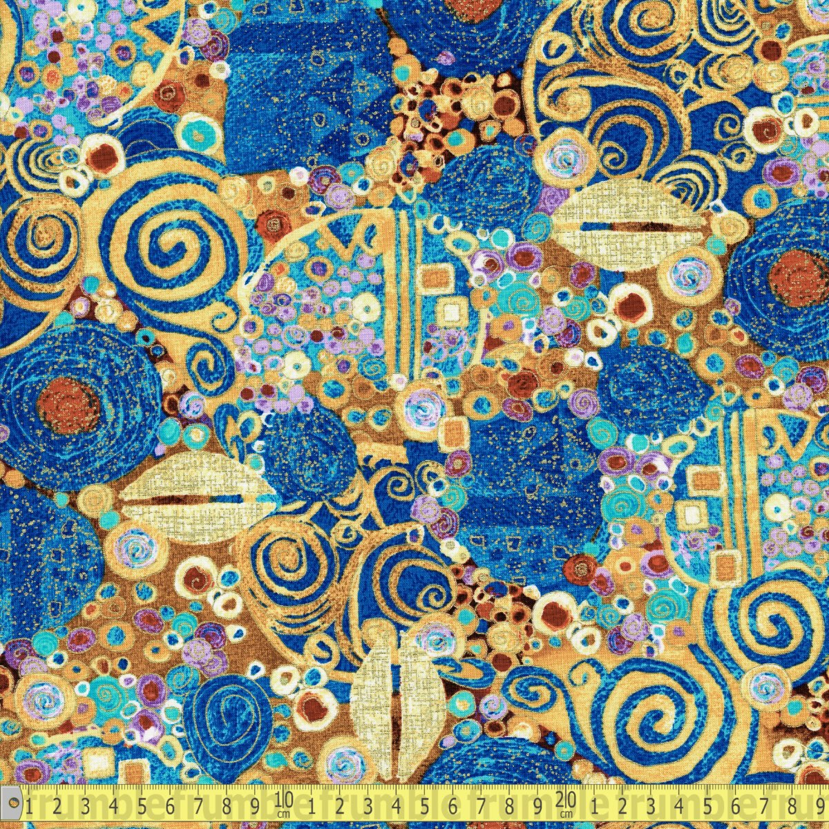 Timeless Treasures - Large Metallic Scrolls - Blue - Sewing and Dressmaking Fabric