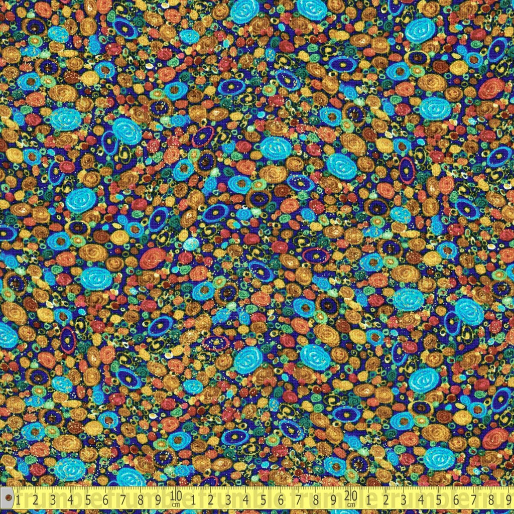 Timeless Treasures - Metallic Geo Floral - Navy - Sewing and Dressmaking Fabric