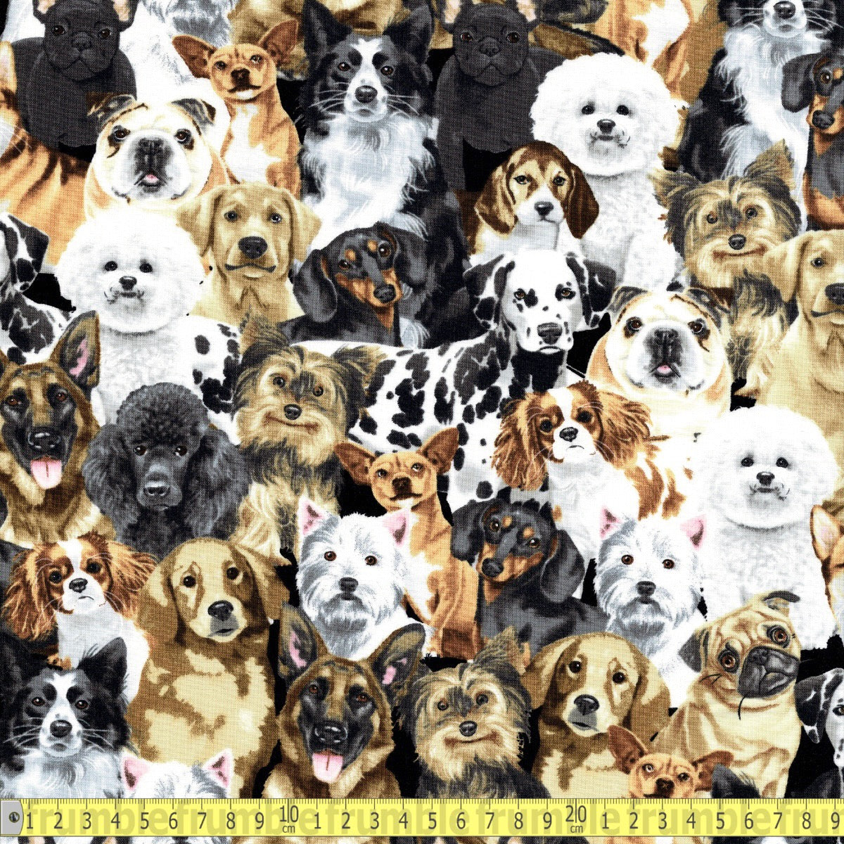 Timeless Treasures - Packed Realistic Dogs - Multi - Sewing and Dressmaking Fabric