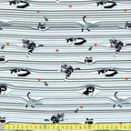 Timeless Treasures - Peekaboo Shade Cats - White - Sewing and Dressmaking Fabric