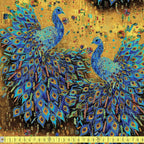 Timeless Treasures - Royal Peacocks - Gold - Sewing and Dressmaking Fabric