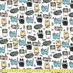 Timeless Treasures - Silly Kitties - White - Sewing and Dressmaking Fabric