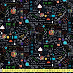 Timeless Treasures - Spaced Out Science - Black - Sewing and Dressmaking Fabric