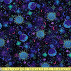 Timeless Treasures - Sun Moon Star Celestial Galaxy - Sewing and Dressmaking Fabric