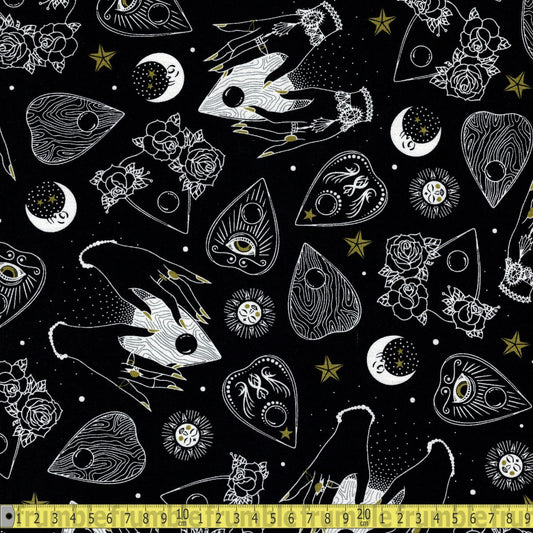 Voices from Beyond (Black) Quilting Fabric by Michael Miller - Sewing and Dressmaking Fabric