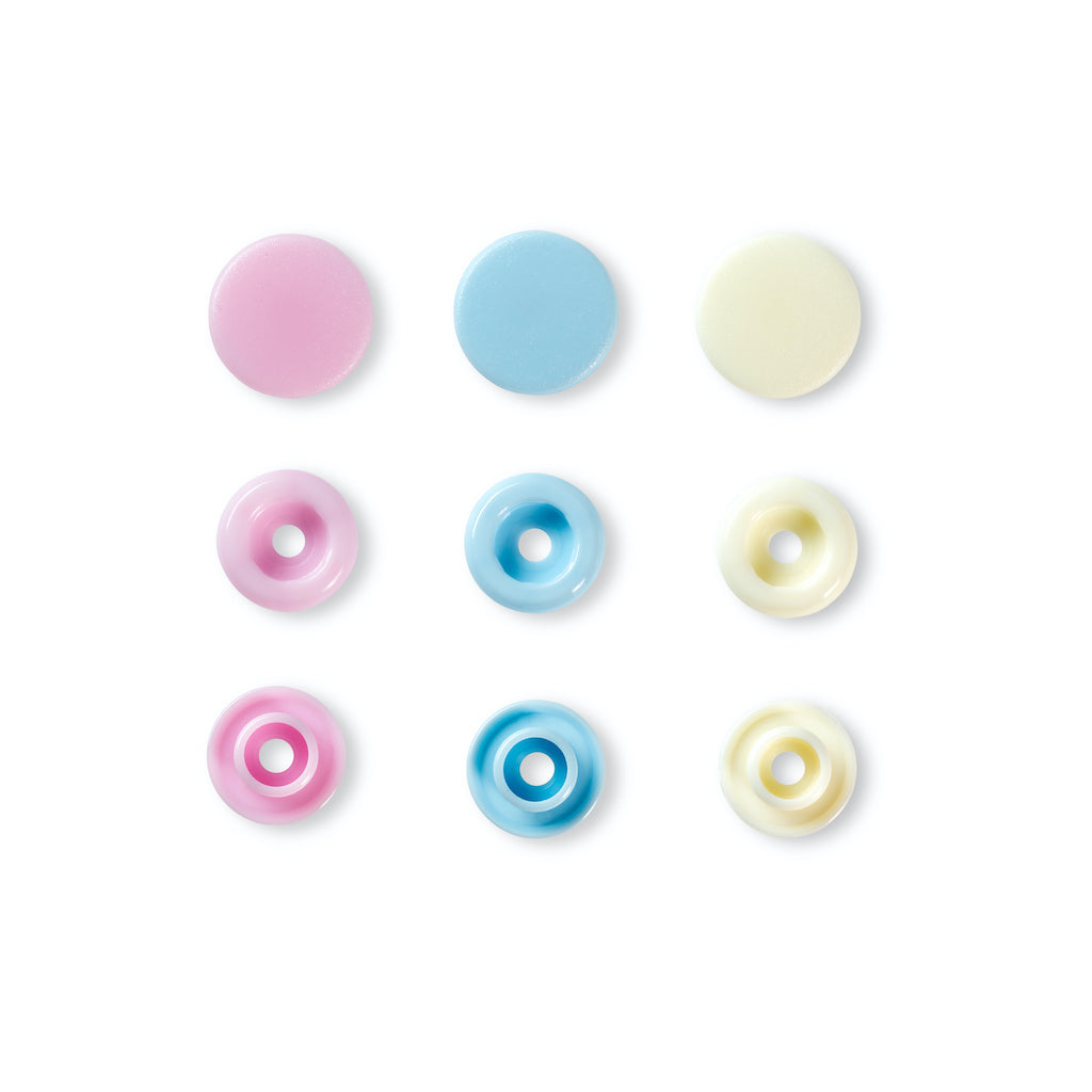 Prym Love Colour Snap Fastener 12.4mm - Rose/Lt Blue/Pearl - Frumble Fabrics