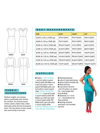 1016 Etta Fitted Dress - Tilly and the Buttons Pattern - Frumble Fabrics