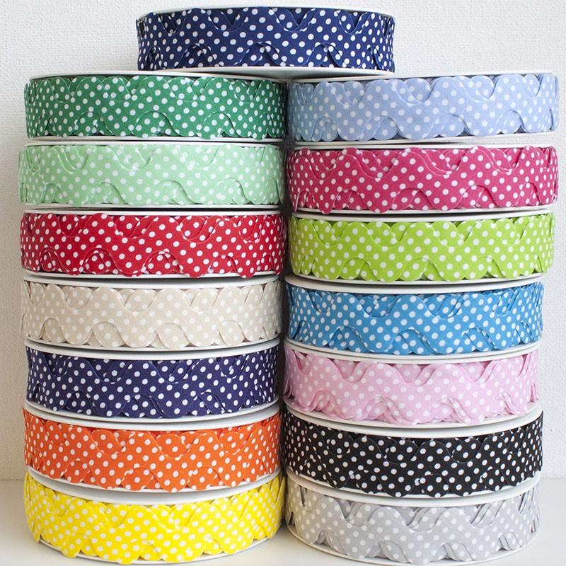 30mm Polka Dot Ric Rac Bias - Frumble Fabrics