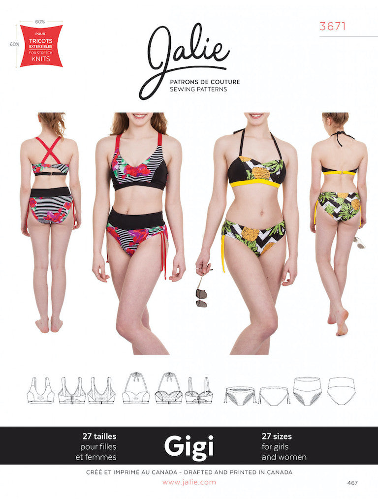 Gigi Bikini - Jalie Sewing Pattern - Frumble Fabrics