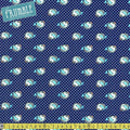 Purrfect Pals Birds On Dots Navy - Frumble Fabrics