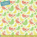 Summer Skies Retro Birds Cream - Frumble Fabrics
