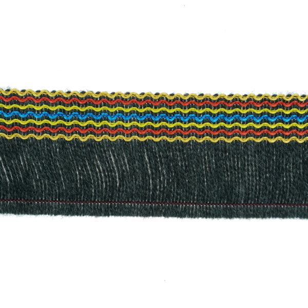 45mm Wooly Bright Stitch Fringe Trim - Greys