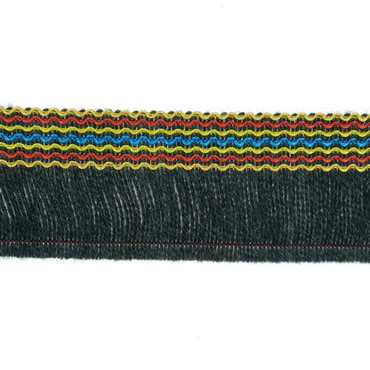 45mm Wooly Bright Stitch Fringe Trim - Greys