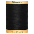 5201 Black - Natural Cotton Thread - 800m Reel