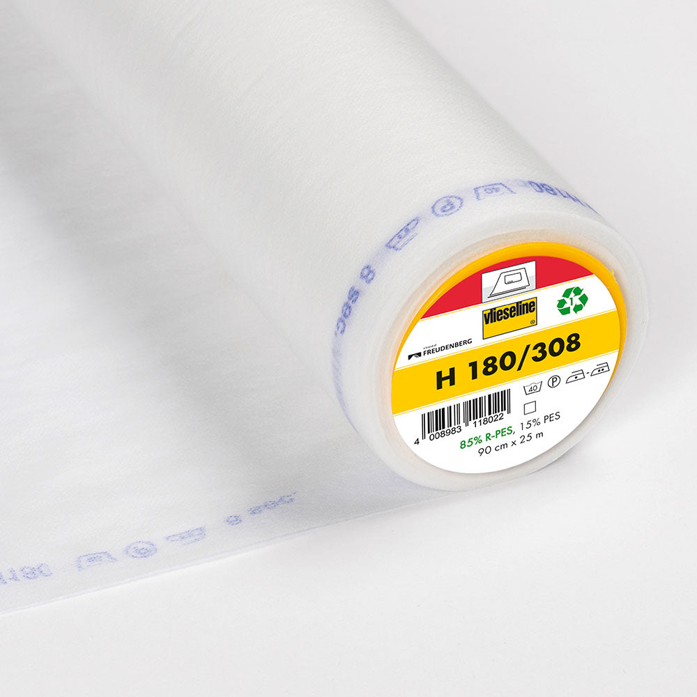 H180-308 White Lightweight Fusible Interlining (Per Metre) - Frumble Fabrics