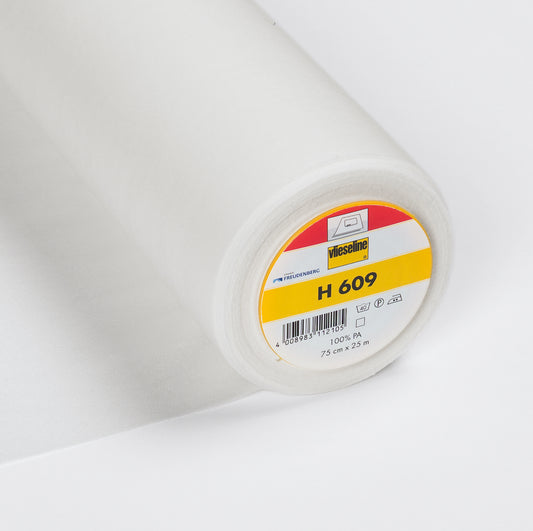 H609 White Fusible Stretch Interlining (Per Metre) - Frumble Fabrics