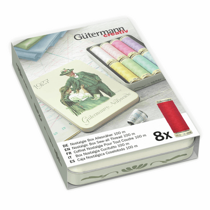 Gutermann Nostagia Tin of Threads x8 - Pastels - Frumble Fabrics