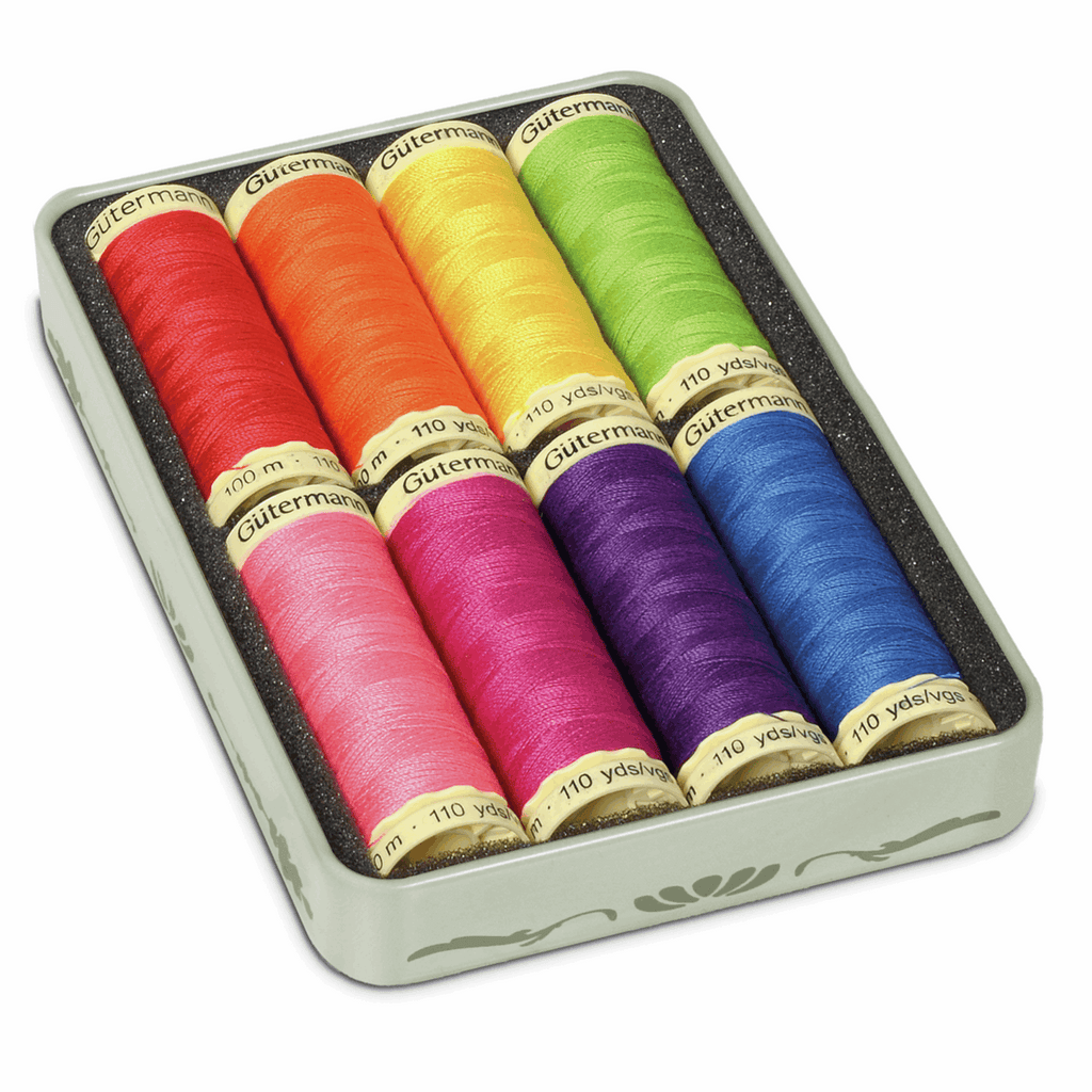 Gutermann Nostagia Tin of Threads x8 - Brights - Frumble Fabrics