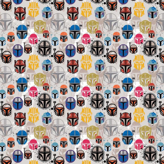 Star Wars - Mandalorian Helmets Grey (Per Metre)