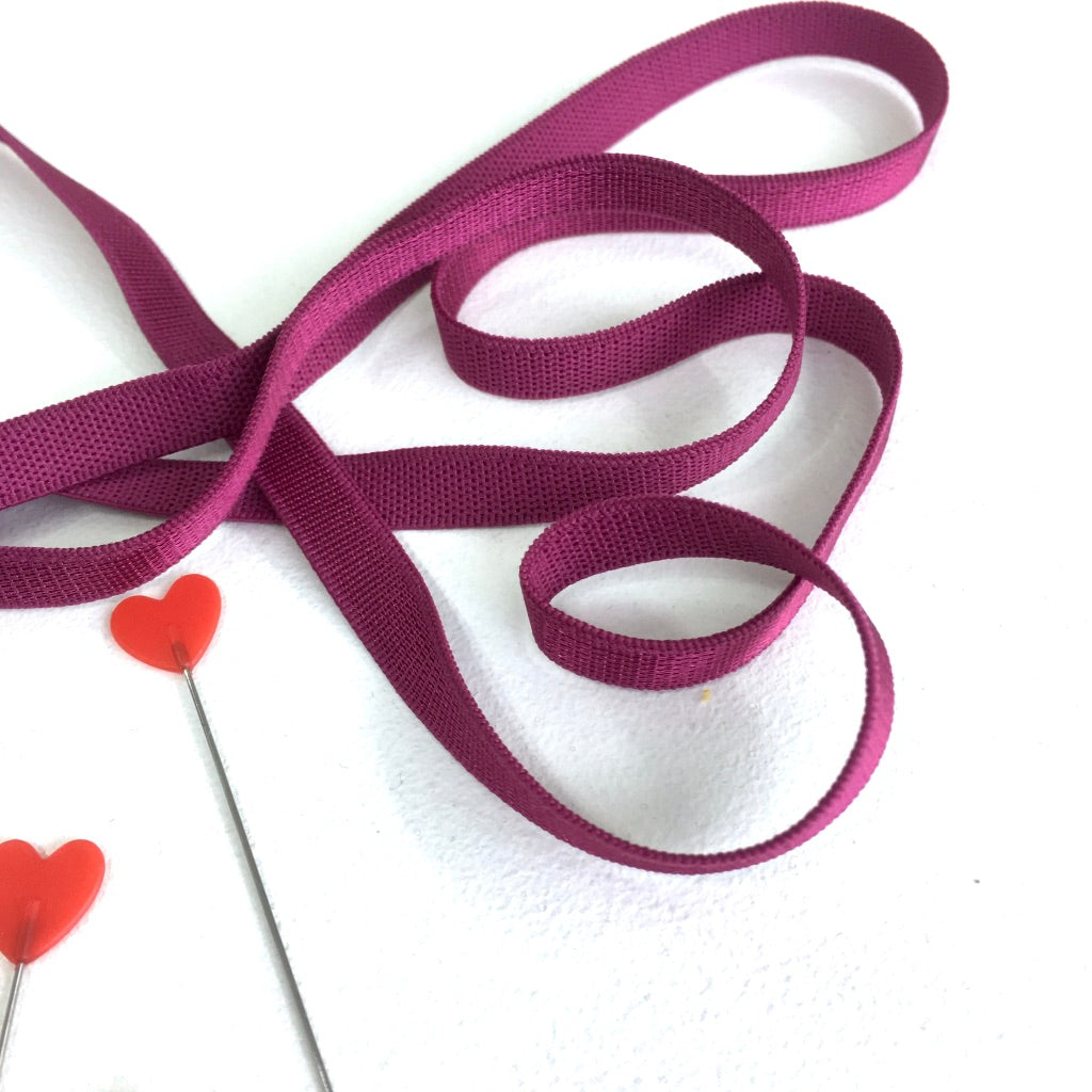 Super Smooth Shiny Flat Lingerie Elastic 7mm Burgundy - Frumble Fabrics