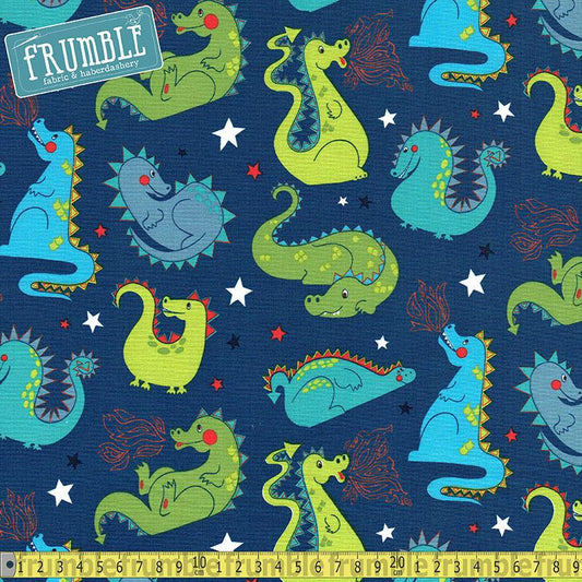Baby Dragon Navy - Frumble Fabrics
