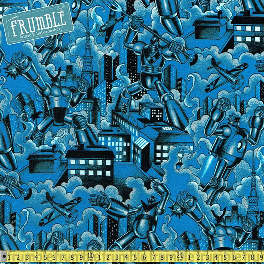 Tokyo Bots Blue - Frumble Fabrics