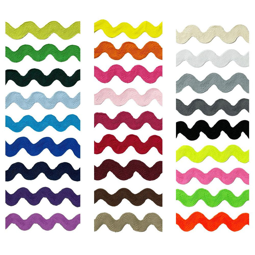 Ric Rac Trim - Lots of sizes - Lots of Colours – Frumble Fabrics