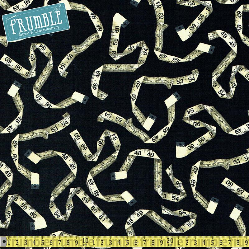 Sew Sew Measuring Tape Black - Frumble Fabrics