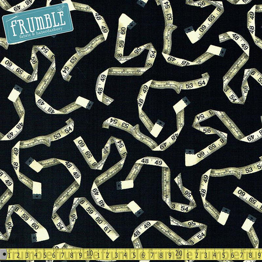 Sew Sew Measuring Tape Black - Frumble Fabrics
