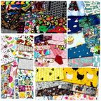 Cotton Fabric Designer Patterns Remnant Pack - Cool Darks, Black and Greys