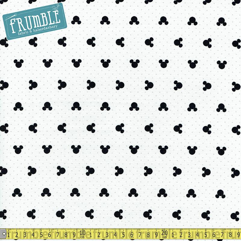 Mickey Mouse & Friends Polka Dots in White Fabric by Camelot – Frumble ...