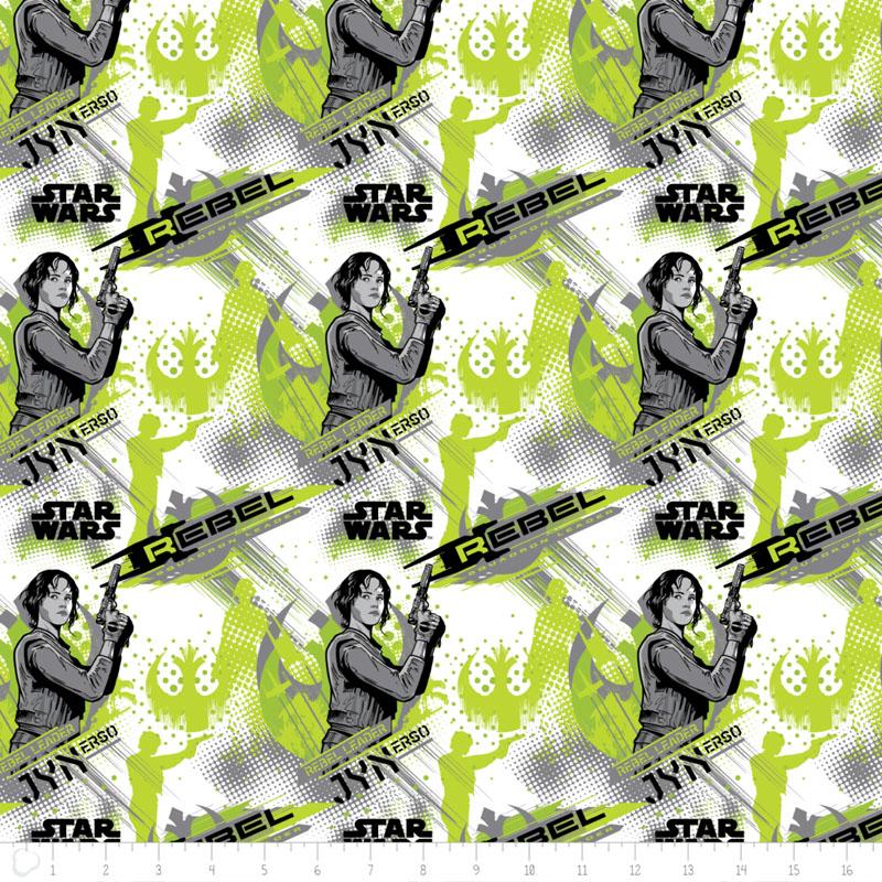 Star Wars Rogue One Jyn Erso In Lime - Frumble Fabrics