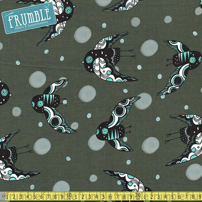 Sleep Tight - Night Owl Grey Pearlescent - Frumble Fabrics