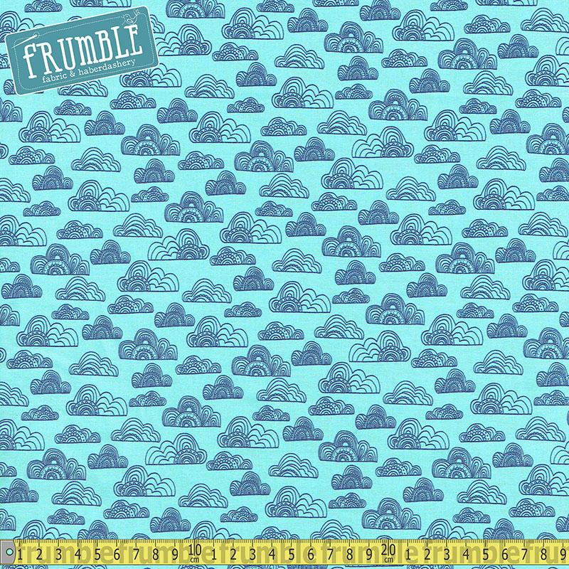 Jungle Fever Clouds Light Teal - Frumble Fabrics