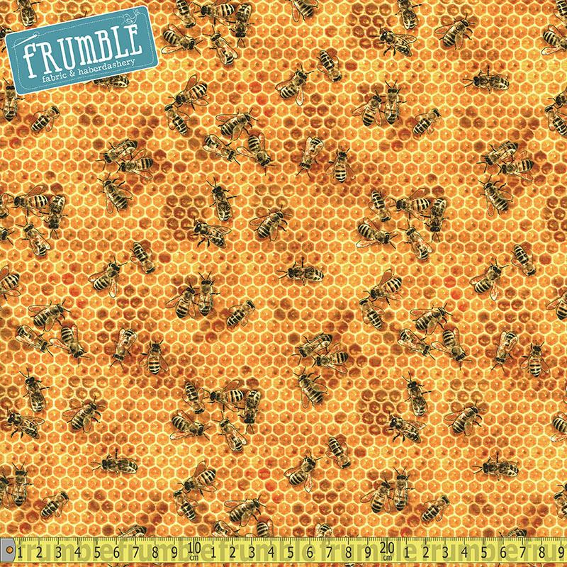 Bees & Flowers Honeycomb - Frumble Fabrics