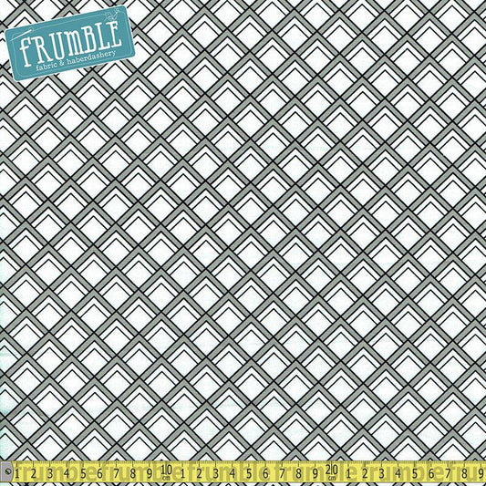 Black & White Diamond Marks White - Frumble Fabrics