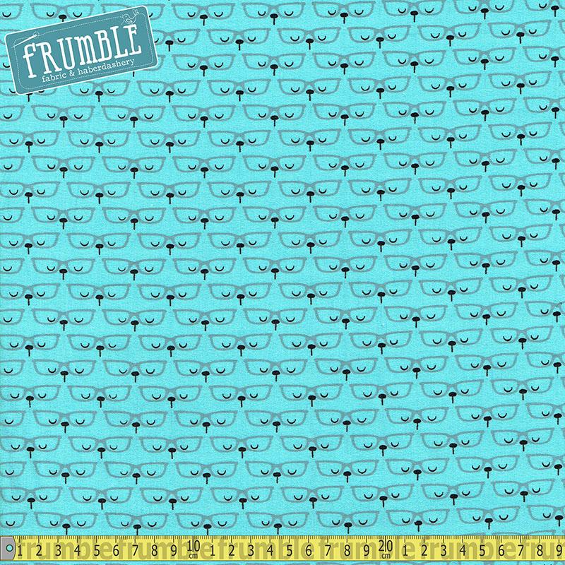 Safari Pals Glasses Critter Turquoise - Frumble Fabrics