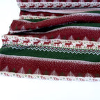 Remnant of Alpine Scene Christmas Stripe - Brushed French Terry - Burgundy (174cm)
