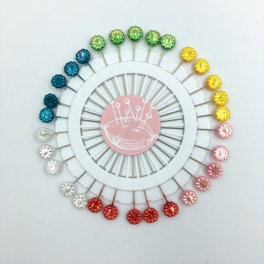 Flower Head Design Pin Wheel - 30 Pins - Frumble Fabrics