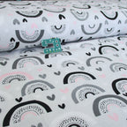 3 Wishes FLANNEL - Dont Forget To Dream - Rainbow Hearts Light Grey