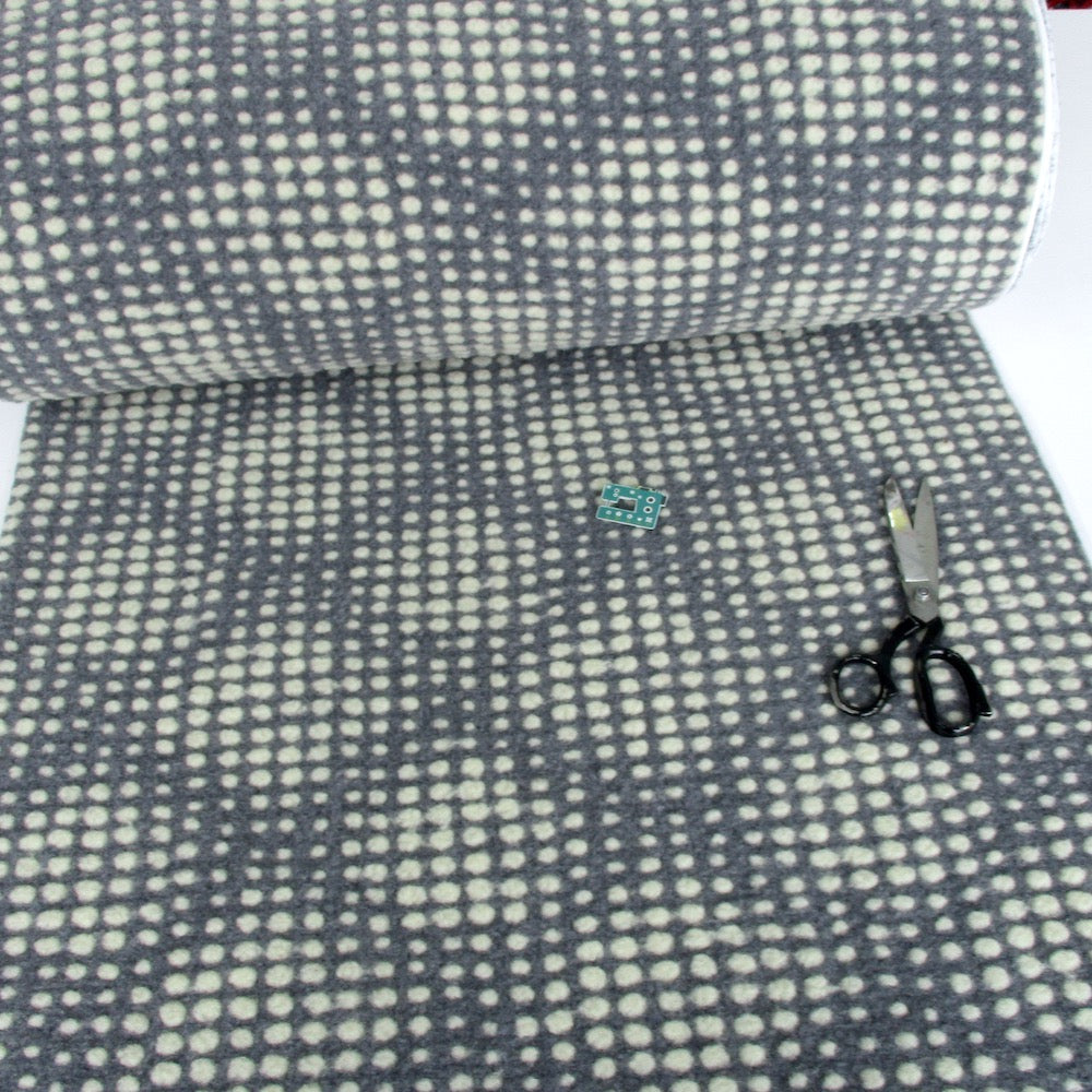Textured Dots - Woollen Knitted Luxurious Coating - Grey